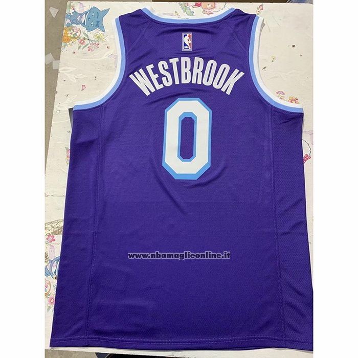 Maglia Los Angeles Lakers Russell Westbrook #0 Citta 2021-22 Viola